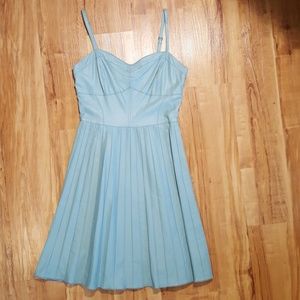 Baby Blue Faux Leather Dress